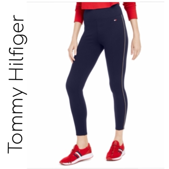 Tommy Hilfiger Sport Piped Leggings  Dark Navy Blue Sz XS - Picture 1 of 9
